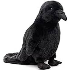 Uni-Toys Rabe schwarz 23 cm Höhe Plüsch-Vogel, Krähe Plüschtier, Kuscheltier