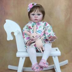 BZDOLL 60cm Soft Silicone Baby Girl Doll