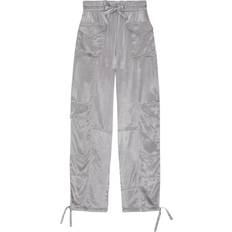 Ganni Nainen Housut Ganni ECOVERO -Blend Washed-Satin Cargo Trousers 34/UK Grey