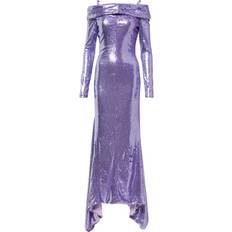 Aftonklänningar - Lila The Attico Fanny Sequined Off-Shoulder Gown - Purple