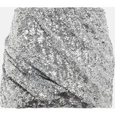 Polyamide - Women Skirts The Attico Silver Sequinned Miniskirt 002 Silver IT