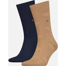 Organic Socks Tommy Hilfiger Pack Mens Organic Cotton Monogram Sock Brown/Navy Fabric 9-11