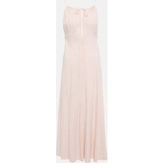 Toteme Halterneck silk maxi dress pink