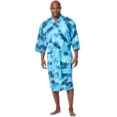 Robes KingSize Cotton Jersey Robe in Electric Turquoise Marble 3XL/4XL