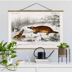 Poster Klebefieber Stoffbild Tiere Vintage Poster