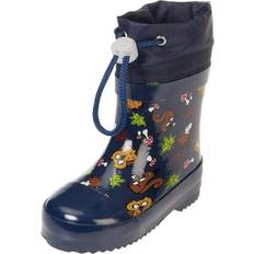 Playshoes Gummistiefel Halbschaft gefüttert Regenstiefel, Marine Waldtiere