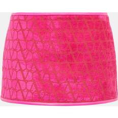 Valentino Kjolar Valentino Iconographe Velvet Miniskirt - Pink
