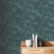 Wallpapers Muriva Dendron Leaf Wallpaper Metallic