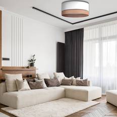 Euluna Levo Loftlampe Ø60 cm Jute Hvid Pendel