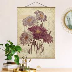 Poster Klebefieber Stoffbild Blumen Vintage Poster