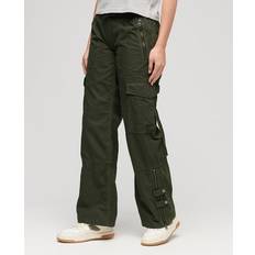 Superdry Low Rise Wide Leg Cargo Pants, Green