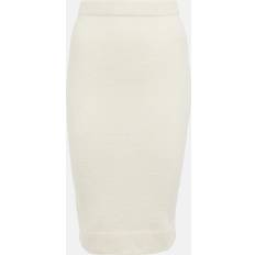 Cashmere Skirts Tom Ford Knitted Cotton-Blend Midi Skirt - White