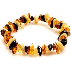 Brun - Silver Armband Les Trésors de Lily [Q1816] Handmade bracelet 'Inspiration' amber tones mm Brown