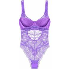 Violet Lingerie sculptante Versace satin and lace bodysuit PURPLE