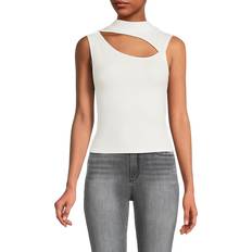 Modal Tank Tops Hudson Women's Cutout Sleeveless Knit Top Ecru