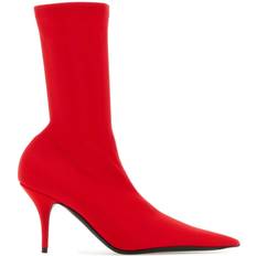 Balenciaga Women Ankle Boots Balenciaga Woman Red Fabric Knife Ankle Boots