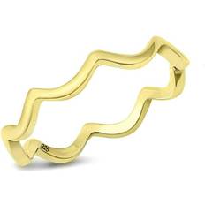 Gold Plated - Unisex Rings Sac Silver Squiggle Ring - Gold