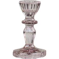 Beige - Glas Lysestager Chic Antique blondekant Lysestage