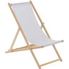 Harbour Housewares Wooden Folding Garden Sun Lounger Deck