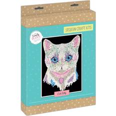 White DIY Simply Make Simply Make Sequin Craft Kit Cute Kitty