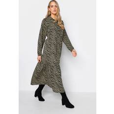 Long Dresses - Zebra LTS Tiered Shirt Dress Black