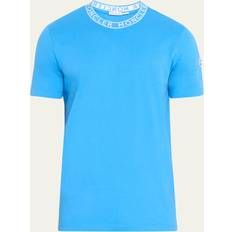 Moncler Man T-shirts Moncler Blue Jacquard T-Shirt 72I