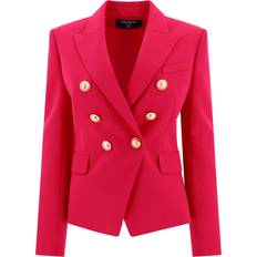 Pink - Women Blazers Balmain Double Breasted Wool Jacket