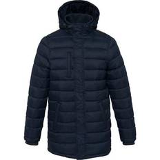 Kariban Mens Lightweight Long Padded Parka Jacket Black/Blue