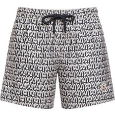 Moncler Men Swimwear Moncler Monogram Printed Tech Swim Shorts Blue