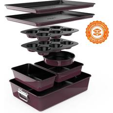 NutriChef 8Pcs. Stackable Carbon Steel