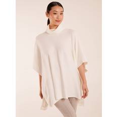 Capes & Ponchos Blue Vanilla High Neck Poncho Ivory One