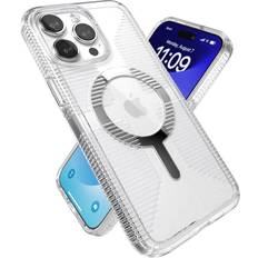 Speck Gemshell Grip with Magsafe Case for iPhone 15 Pro Max in Clear and Chrome finish