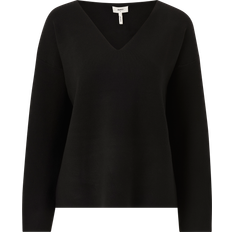 Object Dam Tröjor Object V-neck Pullover - Svart