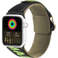 Dux ducis Strap Outdoor Version Apple Watch Ultra SE 8 7 6 5 4 4 3 2 1 Nylonarmbånd Sort-Grøn