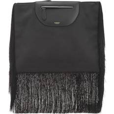 Burberry Clutches Burberry Ladies Black Fringe Leather Olympia Scarf Flat Clutch