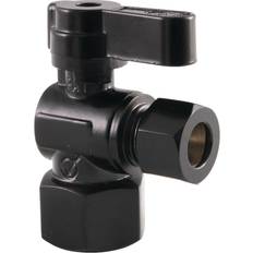 Plumbing Kingston Brass KF4310MB 1/2 FIP x 3/8 OD Comp Angle Stop Valve Matte Black