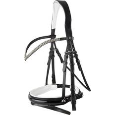 White Bridles Horze Grayson Anatomic Snaffle Bridle Black/White unisex