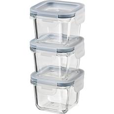 IKEA 365+ lock, fyrkantigt/glas Matlåda 18cl 3st