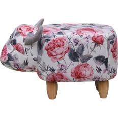 Gardeco Floral Cow Footstool Floral