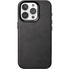 Mobiltilbehør Woodcessories iPhone 15 Pro Bio Leather Case MagSafe Kompatibel Sort