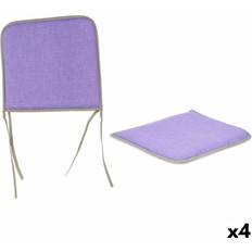 Fibra Tessili Gift Decor Cojín Para Sillas 38 x 2.5 x 38 cm (4 Unidades) Morado