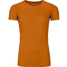 Escursionismo - Marrone Top Ortovox Damen 185 Merino Tangram Logo T-Shirt orange