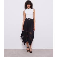 The Kooples Long Black Pleated Skirt