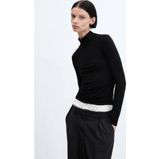 Mango Clothing Mango Turtleneck Longsleeved T-shirt Kvinde T-shirts hos Magasin Black