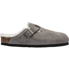 Birkenstock Boston Shearling Suede Stone Coin