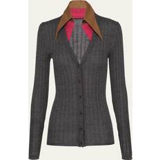 Prada Cardigans Prada Cashmere Wool and Silk Cardigan - Grey