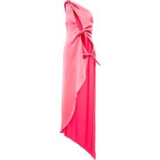 The Attico Cutout satin maxi dress pink