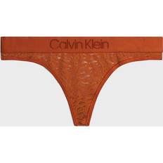 Calvin Klein Orange Underwear Calvin Klein Womens 000QF7287E Intrinsic Lace Thong Brown Nylon