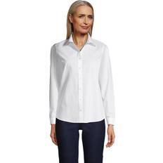 Lands' End Blouses Lands' End Womens LS No Iron Button Front Shirt White Regular