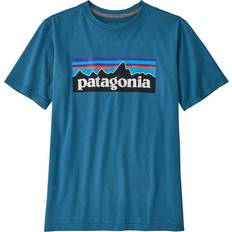 Patagonia Kid's Regenerative Organic Cotton P-6 Logo T-shirt - Wavy Blue (62163)